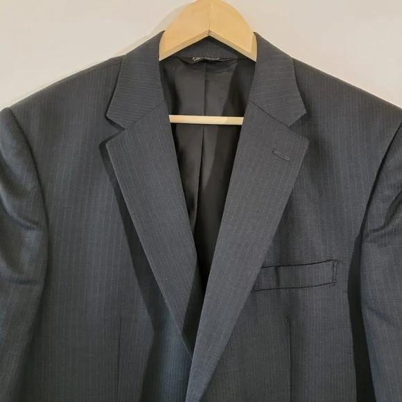 Jos. A. Bank Tailored Fit Traveler's Collection 100% Wool Sport Coat 42L Black